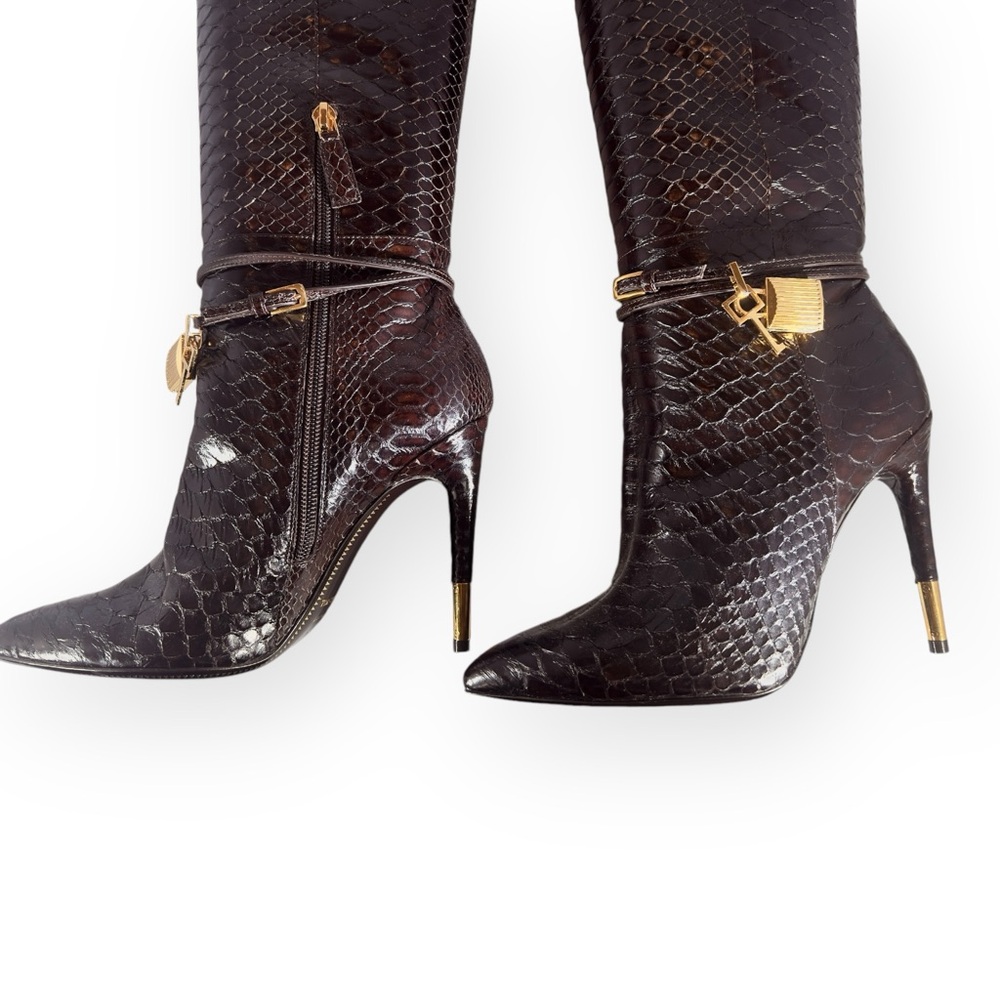 Authentic Tom Ford Anaconda Knee High Padlock Bro… - image 6